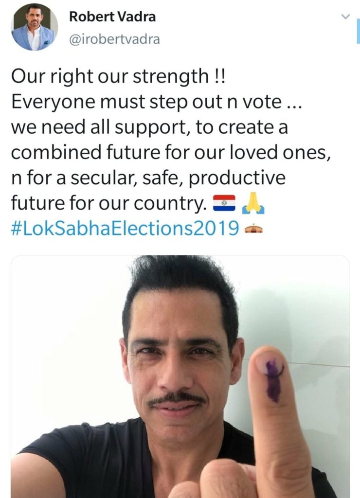 Robert Vadra Tweet