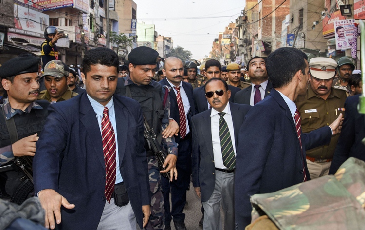 NSA Ajit Doval in riot-hit areas of Delhi