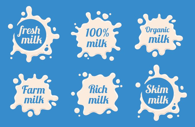 milk-labels-set-splash-blot-design-shape-creative_1284-41430