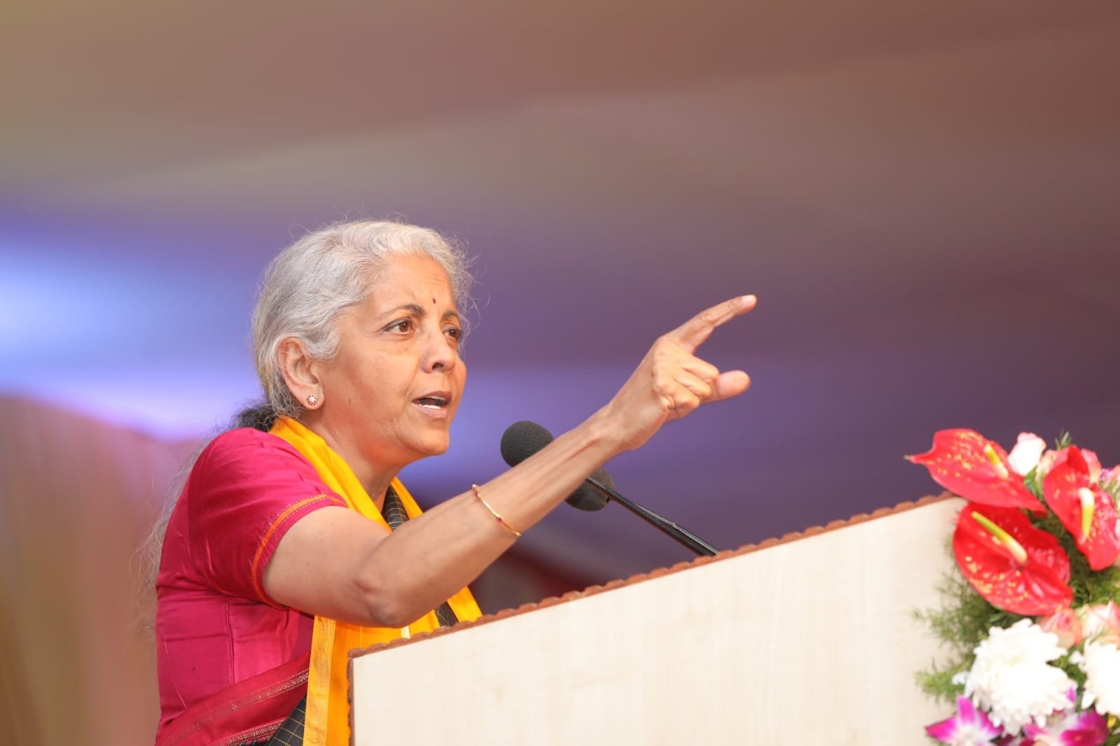 Nirmala Sitharaman Pointing Finger