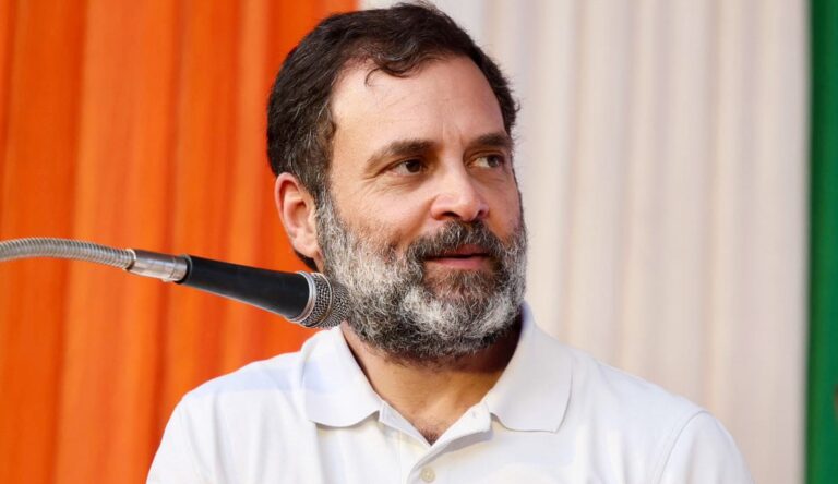 Rahul Gandhi looking left