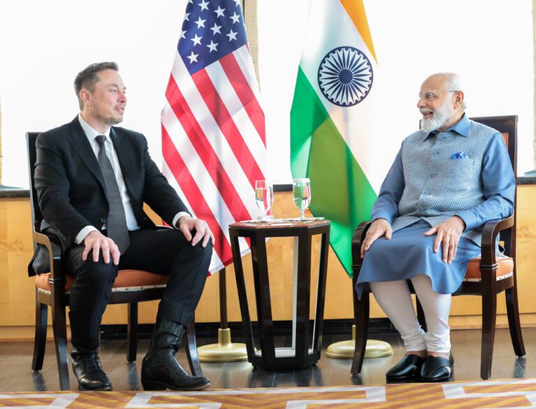 Elon Musk with Narendra Modi