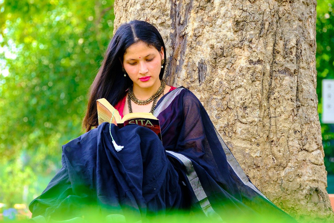 Indian-woman reading