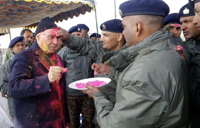 Rajnath Singh Playing Holi