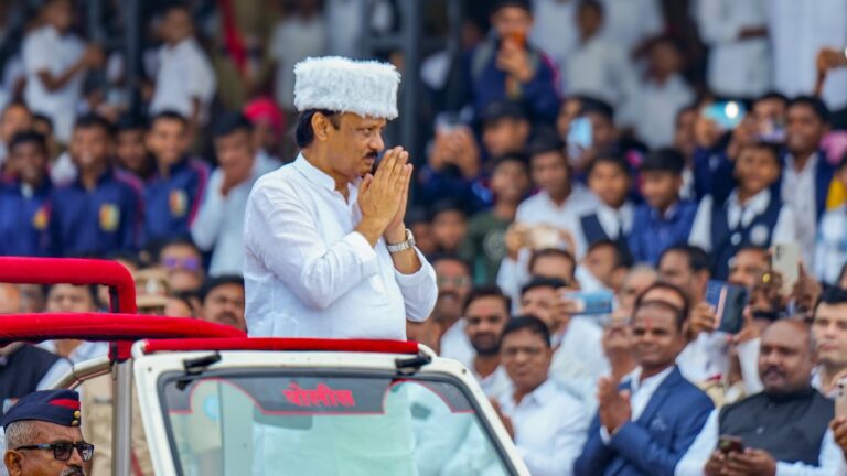 Ajit Pawar with Fur Cap