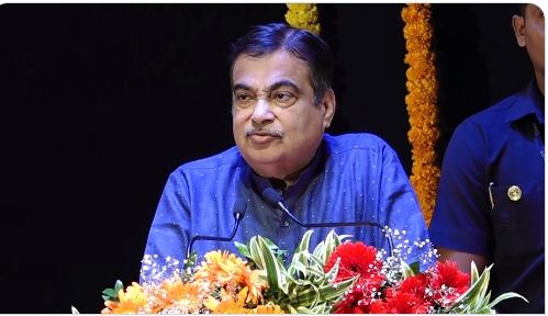 Nitin Gadkari Blue Shirt'