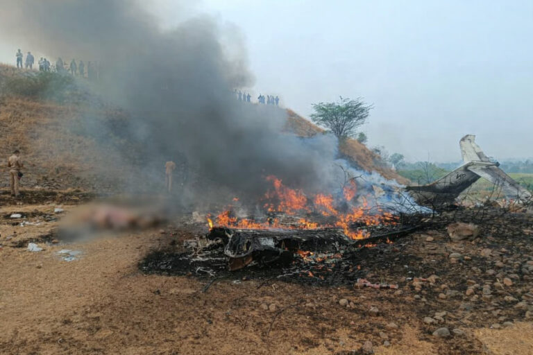 Ajit Pawar Plane Crash Baramati site Web image