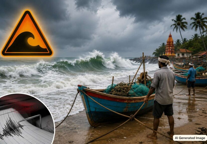 Hightide Tsunami ALert at coastline