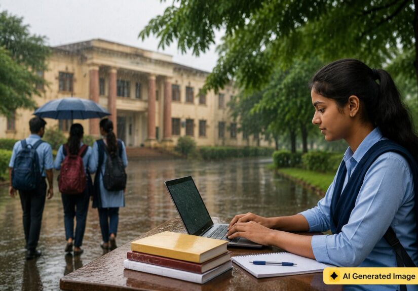 Students Girl using Laptop