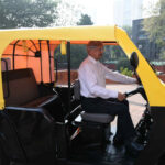 Subhash Desai Riding Rikshaw