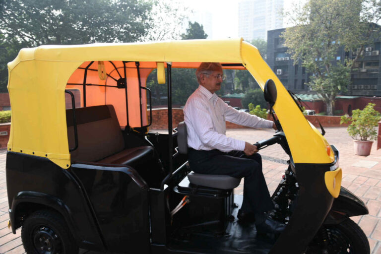 Subhash Desai Riding Rikshaw