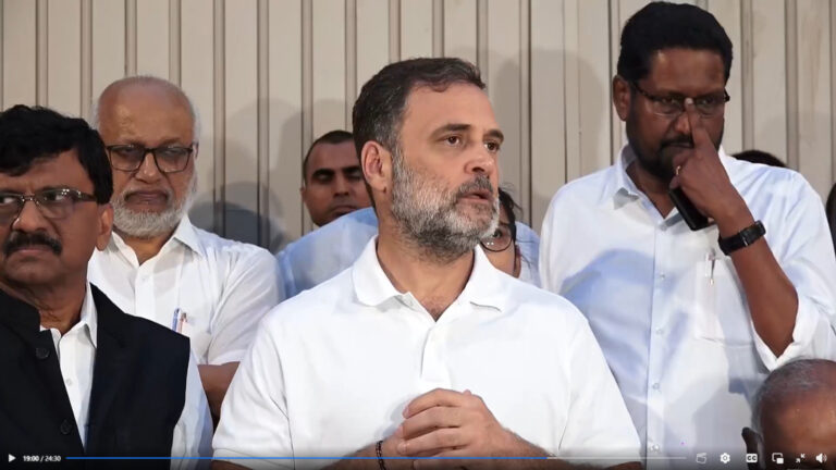 Rahul Gandhi with Sanjay Raut